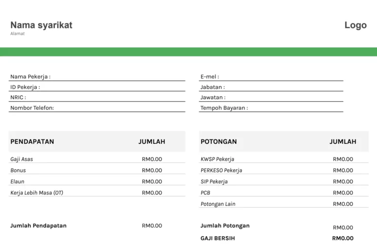 Payslip template